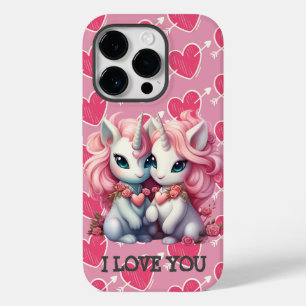 Coque Pour iPhone 14 Pro Cute Baby Unicorns Cpuple pour le cadeau de la Sai