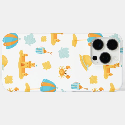 Coques Case-Mate iPhone Cute Beach Umbrella & Sandcastle (Verso (horizontal))