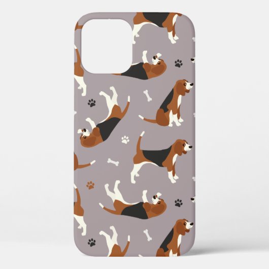 Coques Case-Mate iPhone Cute Beagles Paws and Bones Gray (Verso)