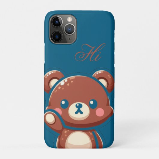 Coques Case-Mate iPhone Cute Bear iPhone Case –Teal Blue Teddy Bear Barely (Dos)