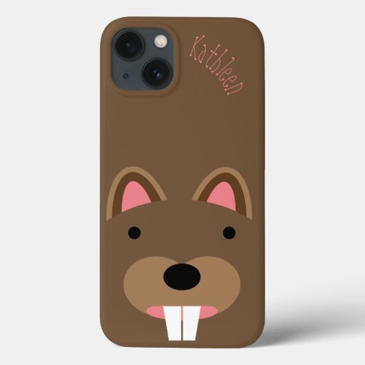 Coques Case-Mate iPhone Cute Beaver Face personnalisable (Verso)