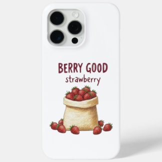 Coque iPhone 15 Pro Max Cute Berry Good Strawberry Pun Illustration Case