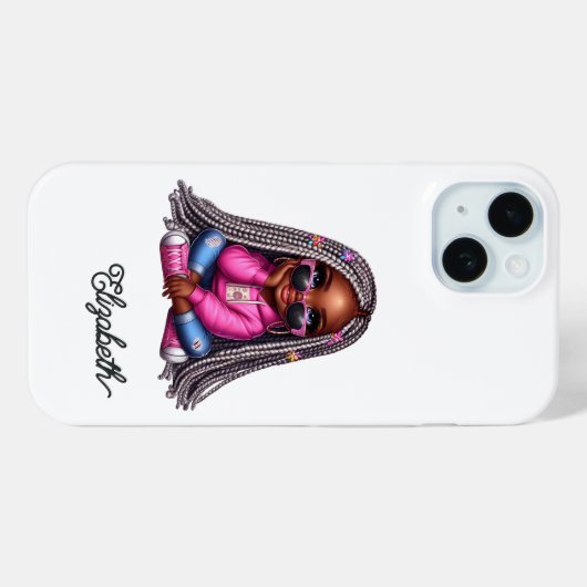 Coques Case-Mate iPhone Cute Black Girl Art (Verso (horizontal))