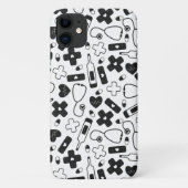 Coques Case-Mate iPhone Cute Black White Nurse Motif (Dos)