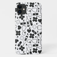 Cute Black White Nurse Motif