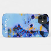 Coques Case-Mate iPhone Cute Blue Impressionniste Kitten Art avec votre no (Dos (Horizontal))