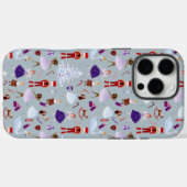 Coques Case-Mate iPhone Cute Blue Nutcracker Motif de Noël (Verso (horizontal))