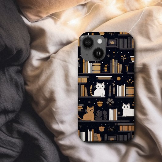 Coques Case-Mate iPhone Cute Bookish Chats Livres Brown