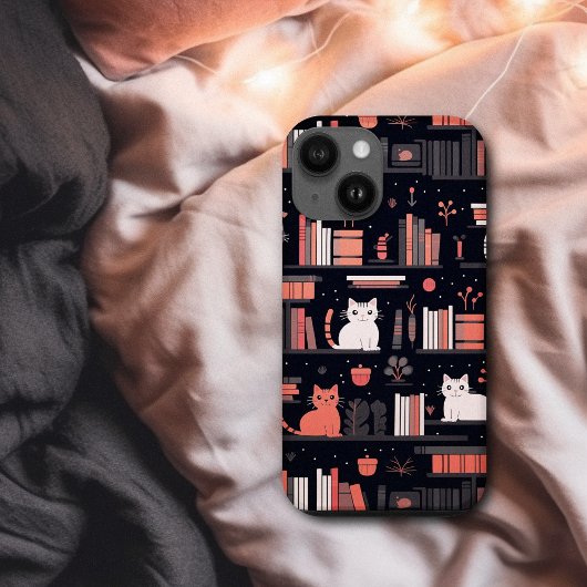 Coques Case-Mate iPhone Cute Bookish Chats Livres Rose