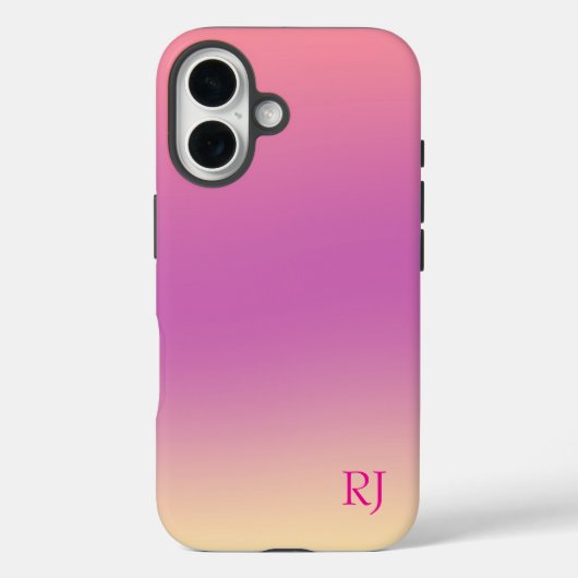 Coques Case-Mate iPhone Cute Bright Pink Ombre Personalized  (Verso)