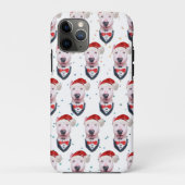Coques Case-Mate iPhone Cute Bull Terrier Dog Christmas Pattern (Dos)