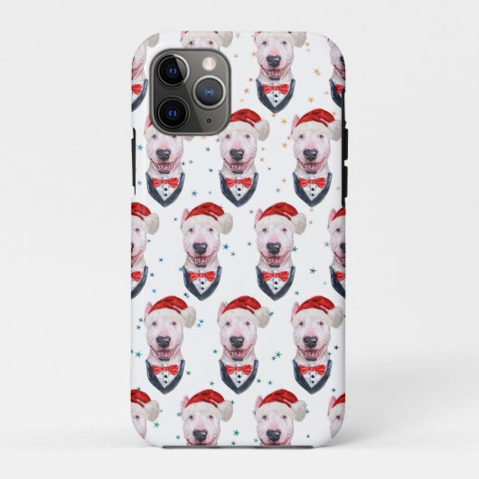 Coques Case-Mate iPhone Cute Bull Terrier Dog Christmas Pattern (Dos)