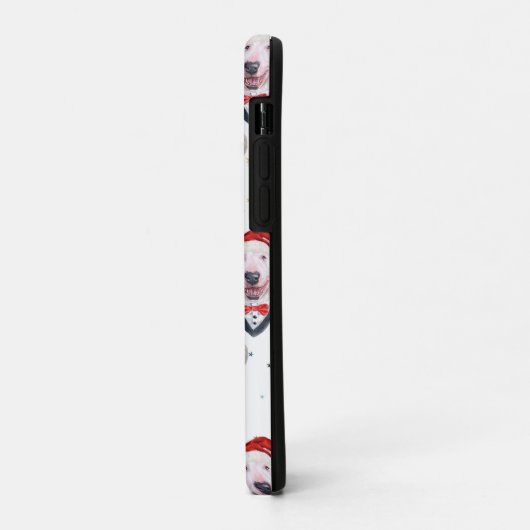 Coques Case-Mate iPhone Cute Bull Terrier Dog Christmas Pattern (Dos/Gauche)