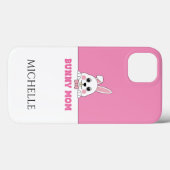Coques Case-Mate iPhone Cute Bunny Maman Rose Personnalisé (Verso (horizontal))
