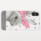 Coques Case-Mate iPhone Cute Bunny Pink Bow personnalisé (Dos (Horizontal))