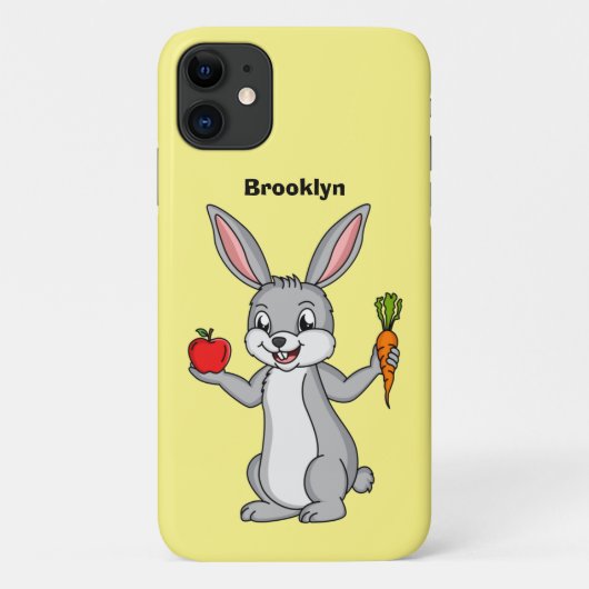 Coques Case-Mate iPhone Cute bunny rabbit with vegetables (Dos)