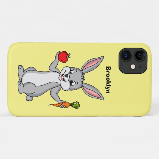 Coques Case-Mate iPhone Cute bunny rabbit with vegetables (Dos (Horizontal))