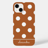 Coques Case-Mate iPhone Cute Burnt Orange Polka Motif personnalisé (Verso)