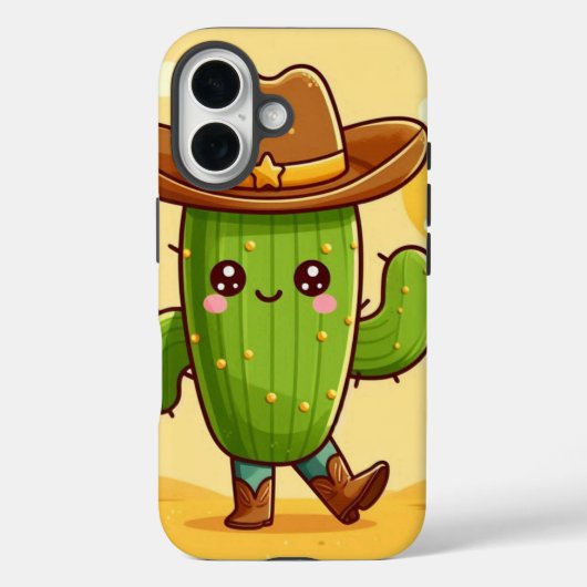 Coques Case-Mate iPhone Cute Cactus avec Casquette Cowboy (Verso)