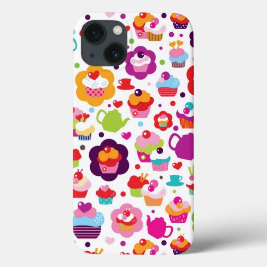 Coques Case-Mate iPhone Cute cake and tea pot (Verso)