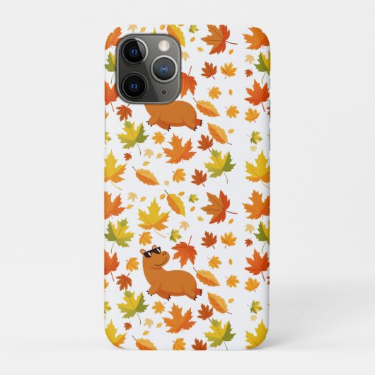 Coques Case-Mate iPhone Cute Capybara et Automne laisse le cas téléphoniqu (Dos)