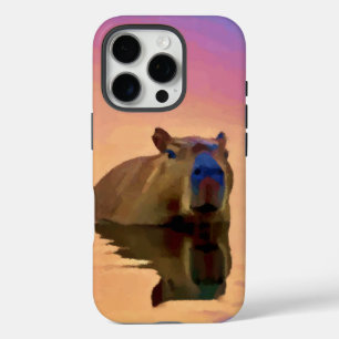Coques iPhone 16 Pro Cute Capybara Naît D'Un Lac Tranquille