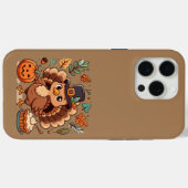 Coques Case-Mate iPhone Cute caricature Thanksgiving dinde et citrouille (Verso (horizontal))