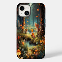Cute Cartoon Forest Fairy Tail Fox Mushroom Floral