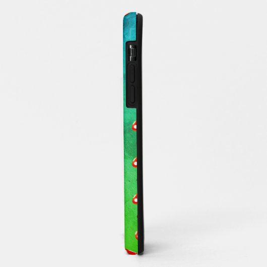 Coques Case-Mate iPhone Cute Champignons Dessin Vert Et Bleu Motif (Dos/Gauche)