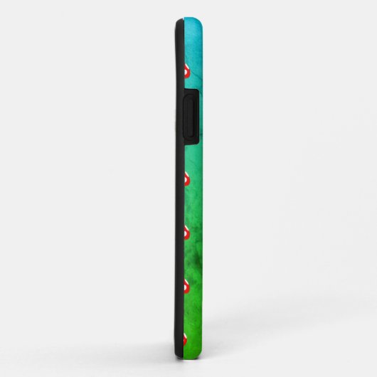 Coques Case-Mate iPhone Cute Champignons Dessin Vert Et Bleu Motif (Dos/Droite)