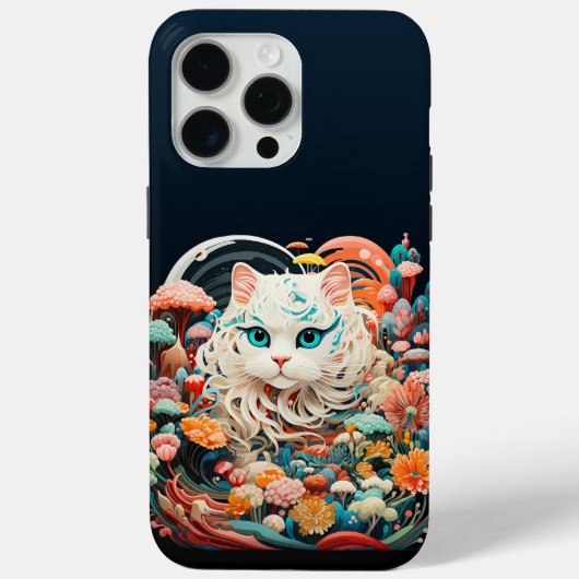 Coques Case-Mate iPhone Cute Chat avec fleurs Papier Découpe (Verso)