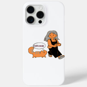 Coque iPhone 15 Pro Max Cute chat et fille à la couverture marchée