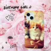 Coques Case-Mate iPhone Cute chat Kitten et Panier, Votre nom