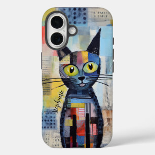 Coques iPhone 16 Cute Chat Noir Personnalisé