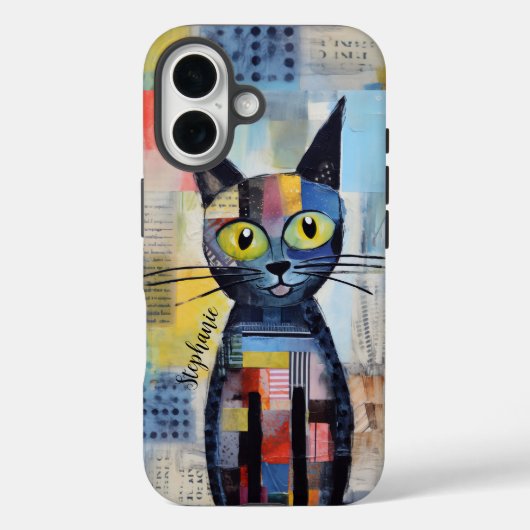Coques Case-Mate iPhone Cute Chat Noir Personnalisé (Verso)