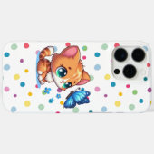 Coques Case-Mate iPhone Cute chaton/chat et papillon (Verso (horizontal))