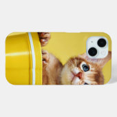 Coques Case-Mate iPhone Cute chaton dans un seau jaune (Verso (horizontal))