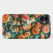 Coques Case-Mate iPhone Cute Chats et Fleurs Design (Dos (Horizontal))