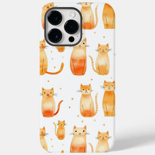 Coques Case-Mate iPhone Cute chats orange (Verso)