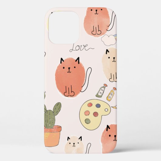 Coques Case-Mate iPhone Cute chats sans couture motif (Verso)