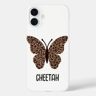 Coques iPhone 16 Plus cute cheetah print butterfly 