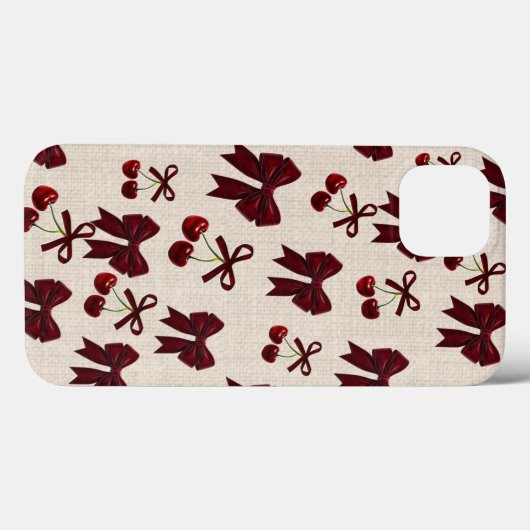 Coques Case-Mate iPhone Cute Cherry & Bow Aesthetic Phone Case 🎀🍒✨ (Verso (horizontal))