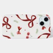 Coques Case-Mate iPhone Cute Cherry & Red Ribbon Pattern Phone Case (Verso (horizontal))