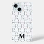 Coques Case-Mate iPhone Cute chèvre Motif noir et blanc (Verso)