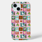 Coques Case-Mate iPhone Cute Christmas Patchwork Pattern (Verso)