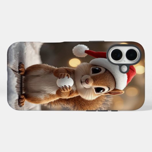 Coques Case-Mate iPhone Cute Christmas Squirrel iPhone 16 Plus Case (Verso (horizontal))