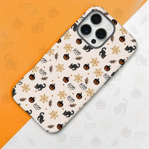 Coques iPhone 16 Pro Max Cute Citrouille Chat Noir Halloween Motif