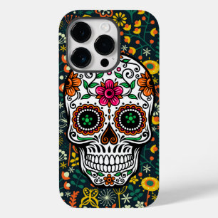 Coque Pour iPhone 14 Pro Cute Coloré Retro Crâne à sucre Floral