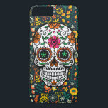 Coque iPhone 7 Plus Cute Colorée Fleurs Rétro Crâne de sucre<br><div class="desc">Crâne à sucre rétro et coloré.</div>