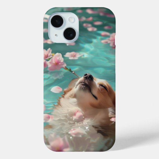 Coques Case-Mate iPhone Cute Corgi Chill dans la piscine (Verso)